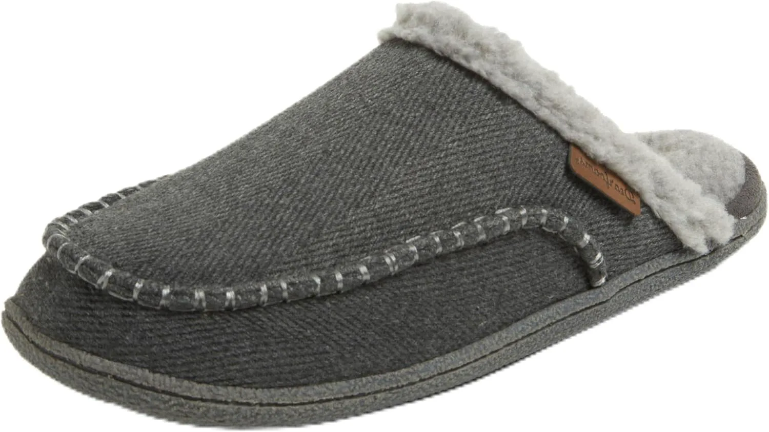 

Мужские домашние туфли Dearfoams Matthew Moc Toe для использования в помещении и на улице, серый