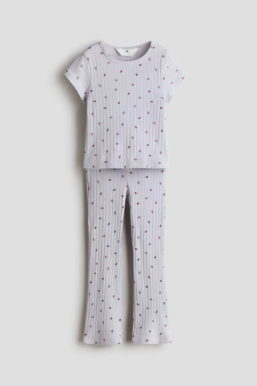 Комплект из двух предметов из ребристого хлопка H&M, Flieder/Geblümt
