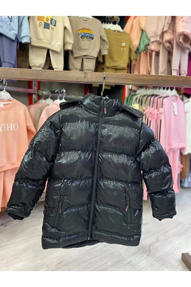 Детское пальто для девочек с капюшоном Alissrekids, Black