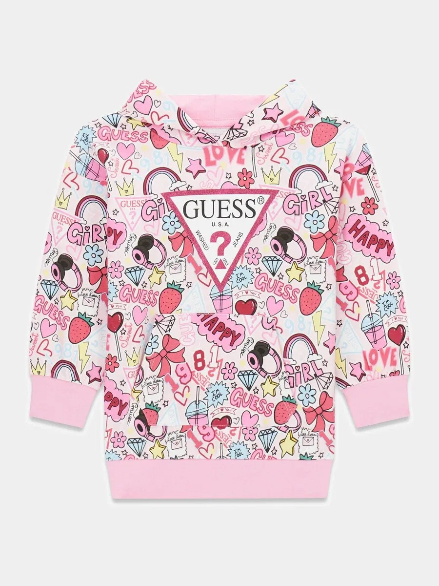 Свитшот GUESS в розовом, приглушенно-розовом и темно-розовом цветах — фото 2