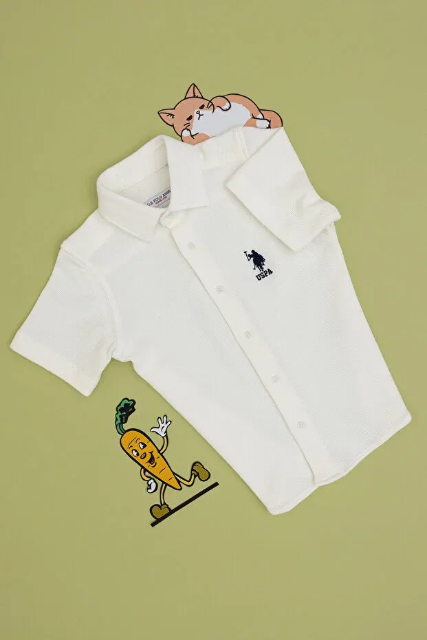 Детская рубашка для мальчиков хлопковая U.S. Polo Assn., White