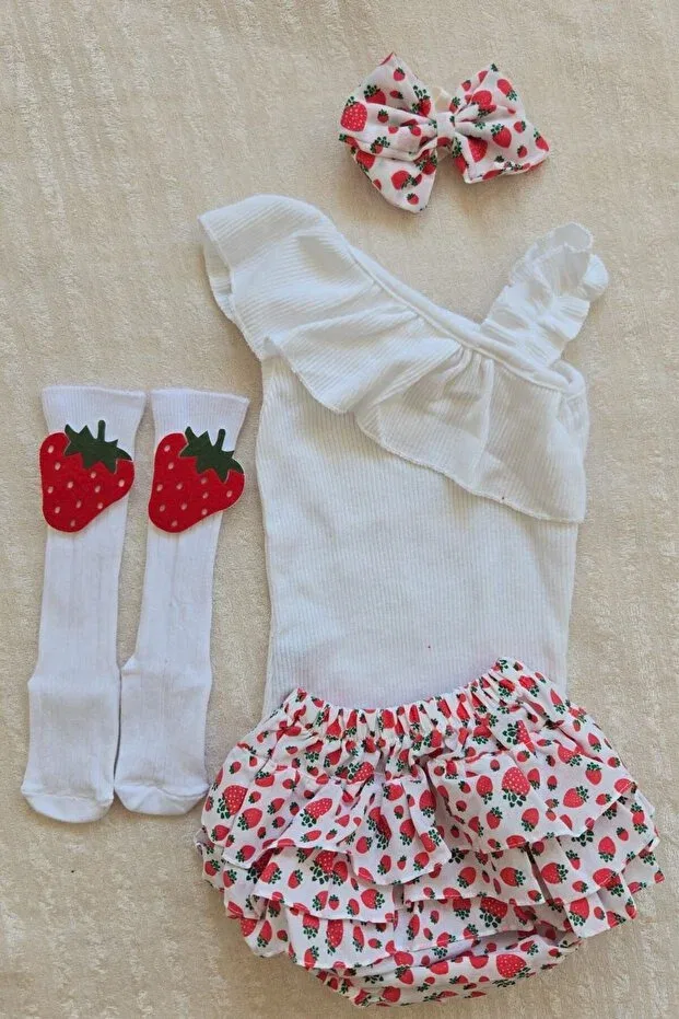 Детский комплект для девочек без рукавов Al Ver Gülüm, Strawberry