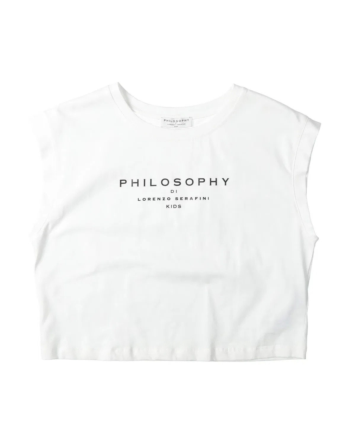 Детская футболка для девочек хлопковая с принтом Philosophy di Lorenzo Serafini, айвори