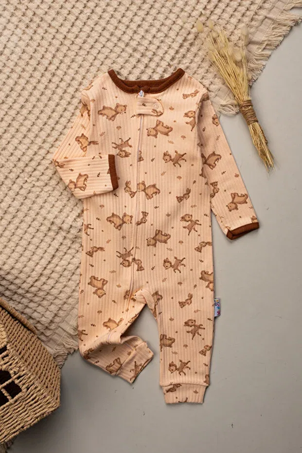Детский комбинезон для девочек хлопковый комплект из 3 предметов Gazelle Pattern Mielco, Multicolor — фото 2