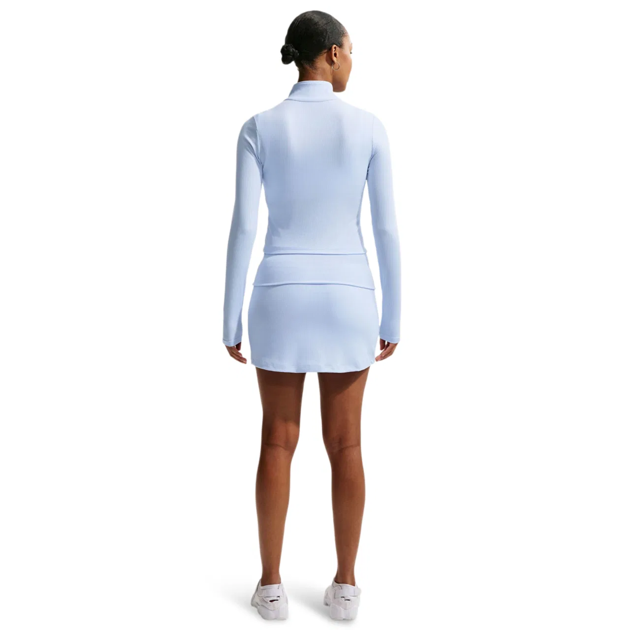 Женская юбка-шорты Chill Knit Rib Nike, цвет Hydrogen Blue/Sail — фото 4