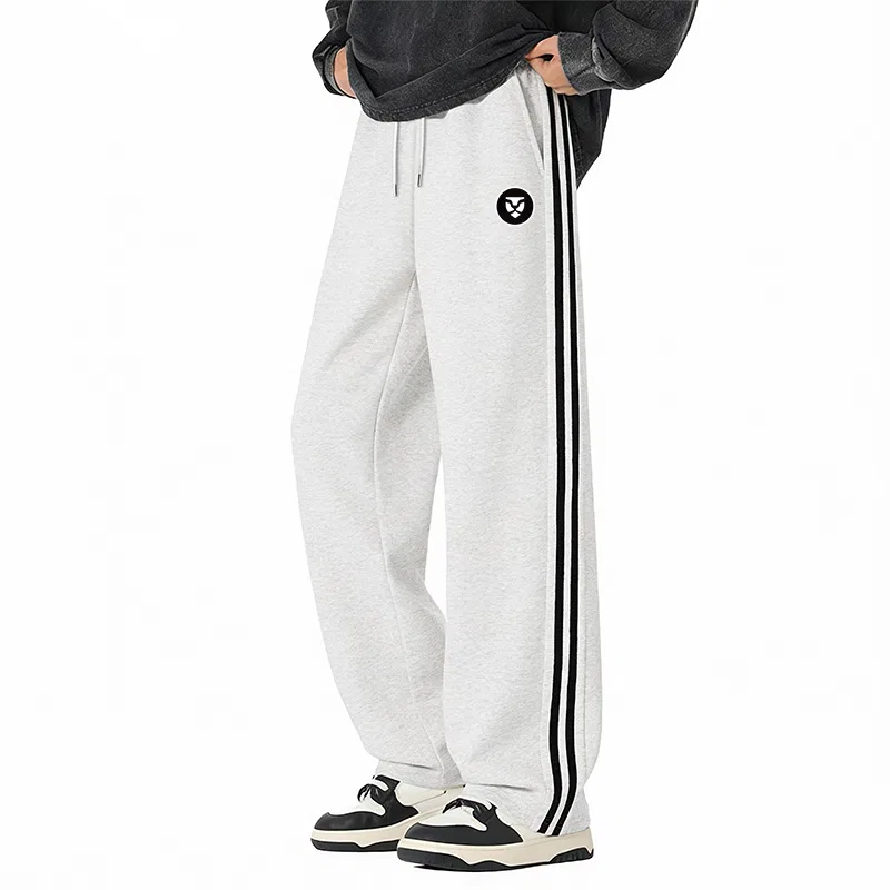 Детские спортивные штаны свободного кроя Tonlion, White Flower Gray