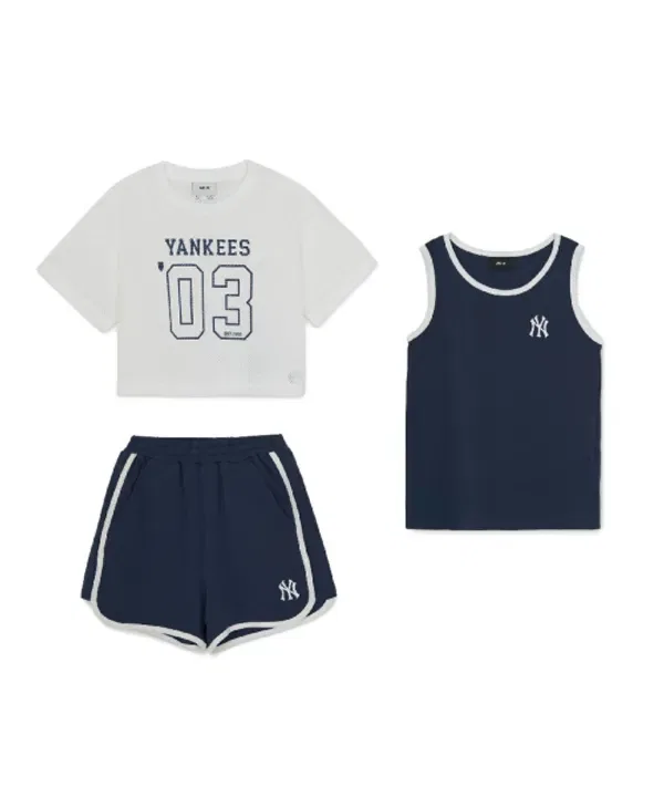 Комплект тишотка и шорты Sportive Varsity, Mlb Kids, navy — фото 2