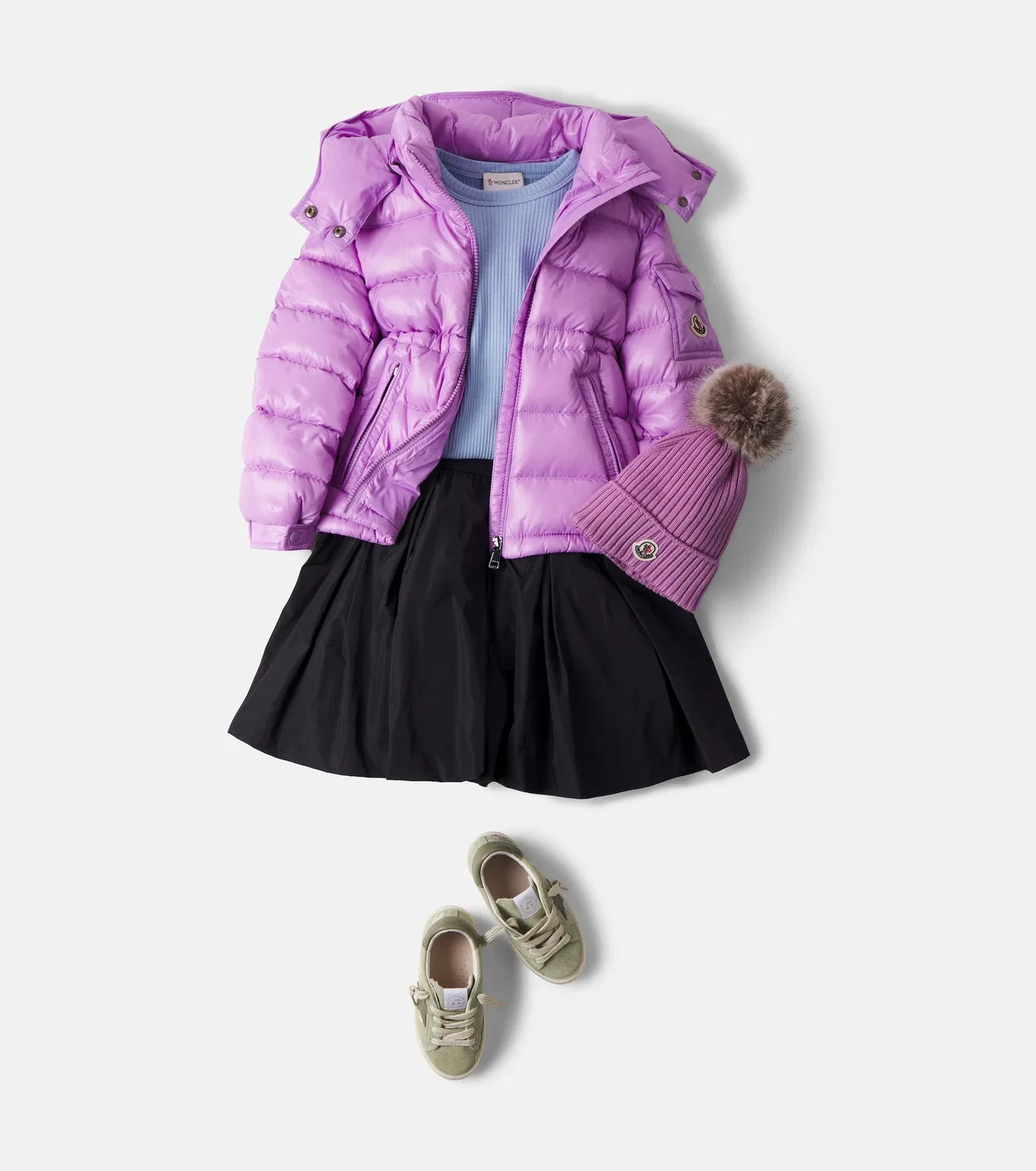 Стеганая пуховая куртка Maire Moncler Enfant, фиолетовый — фото 2