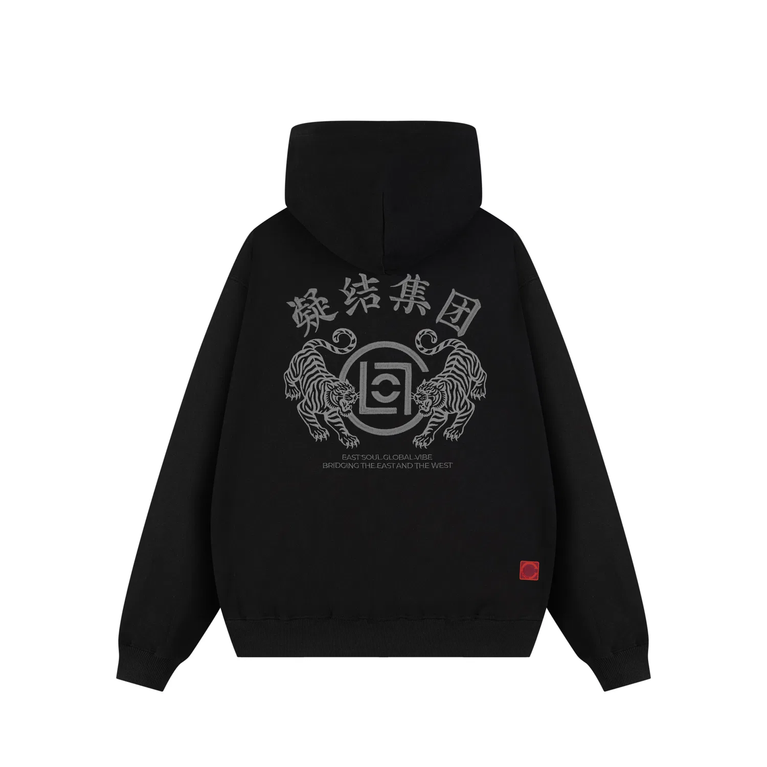 Детский худи с капюшоном средней посадки прямого кроя CLOT, Black Gray Embroidery