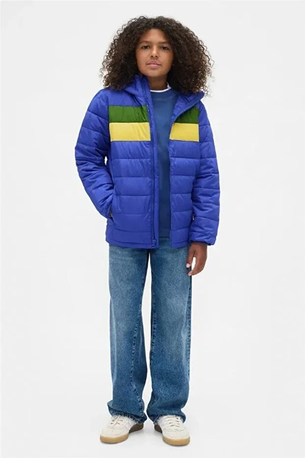 Детская куртка-пуховик с капюшоном V-Frch lw logo puffer Gap, Green — фото 3