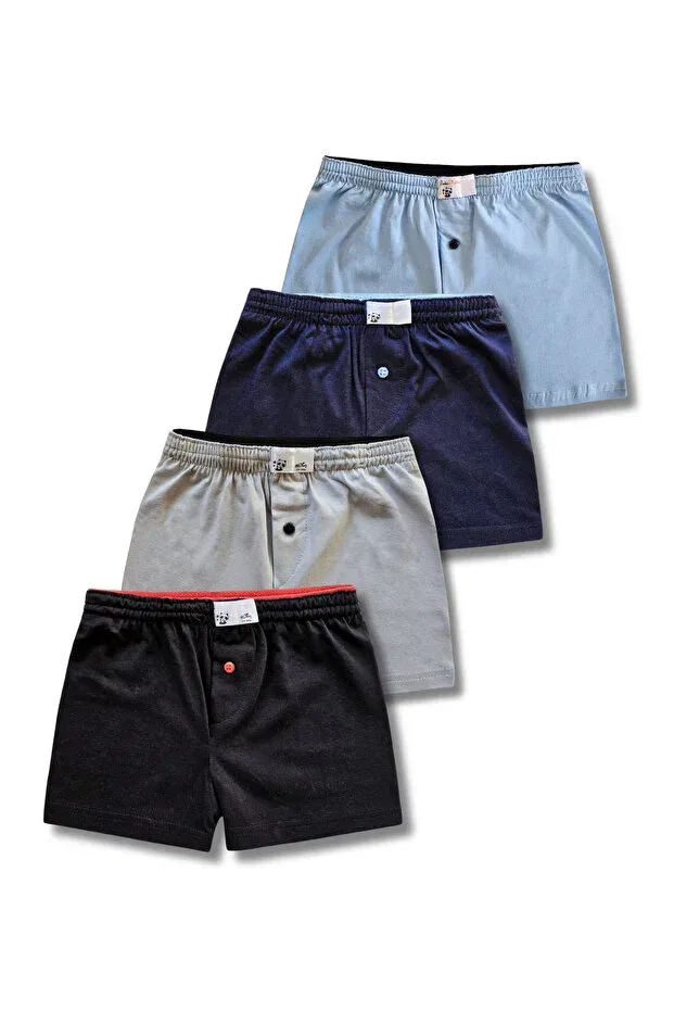 Детские боксеры для мальчиков хлопковые комплект 4 шт Panfilia, Navy Blue-Grey-White