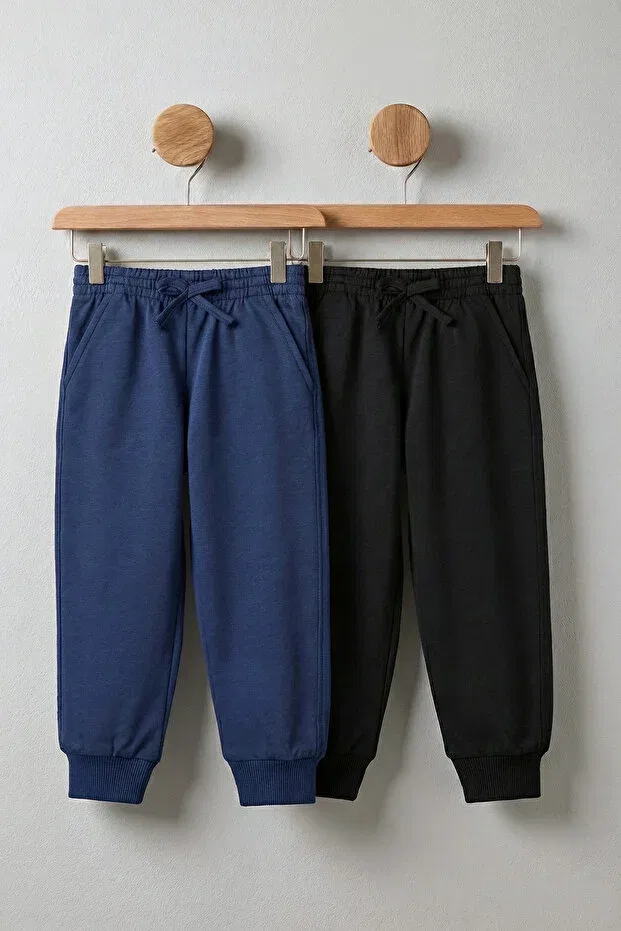 Детские спортивные штаны для девочек из хлопка с принтом Dmb, Navy Blue - Black