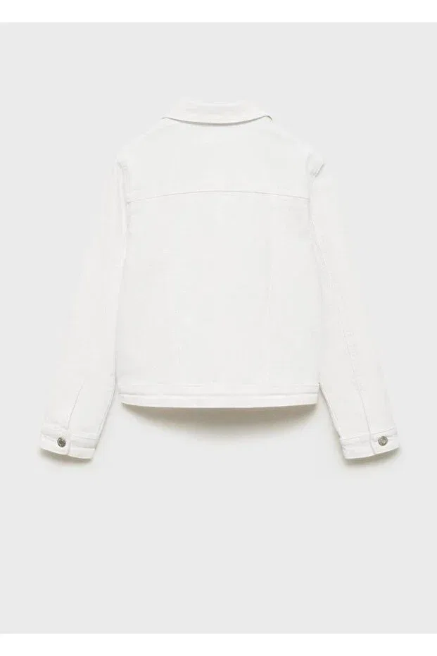 Детская куртка для девочек джинсовое Mango Kids, White — фото 4