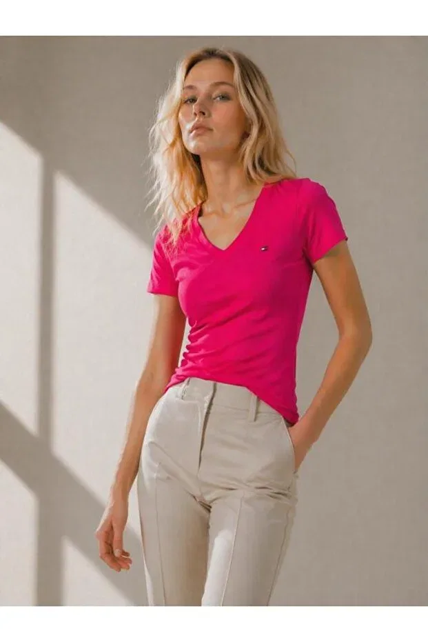 Женская футболка с вышивкой Viola Tommy Hilfiger, Fuchsia