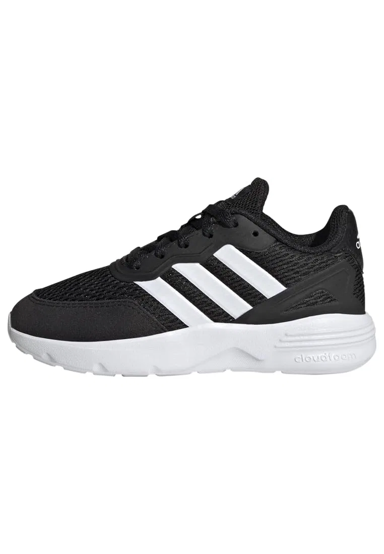 Детские кроссовки для мальчиков с шнуровкой Nebzed Lifestyle Lace Running Adidas, Core Black Cloud White Cloud White