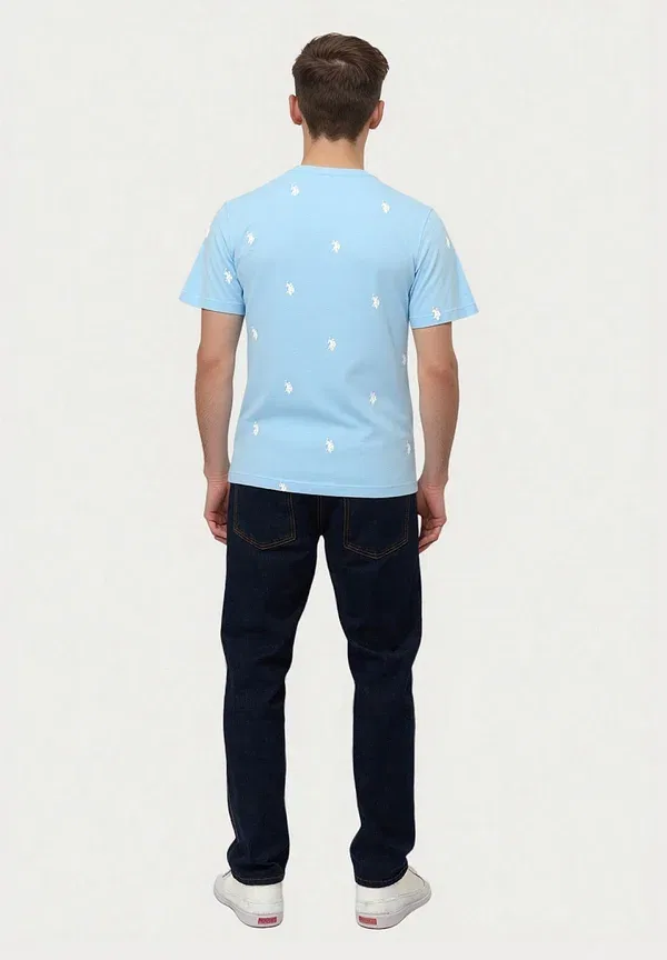 Футболка с принтом Print T-shirt U.S. Polo Assn., hellblau, светло-голубой — фото 3