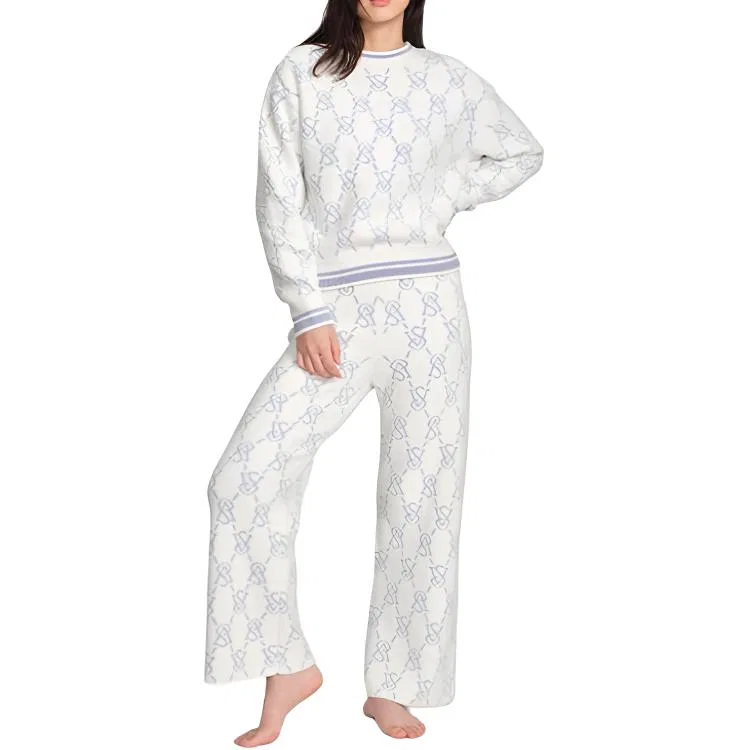 Пижамный комплект Victoria's Secret The Mix, винтажный стиль, бело-синий — фото 4