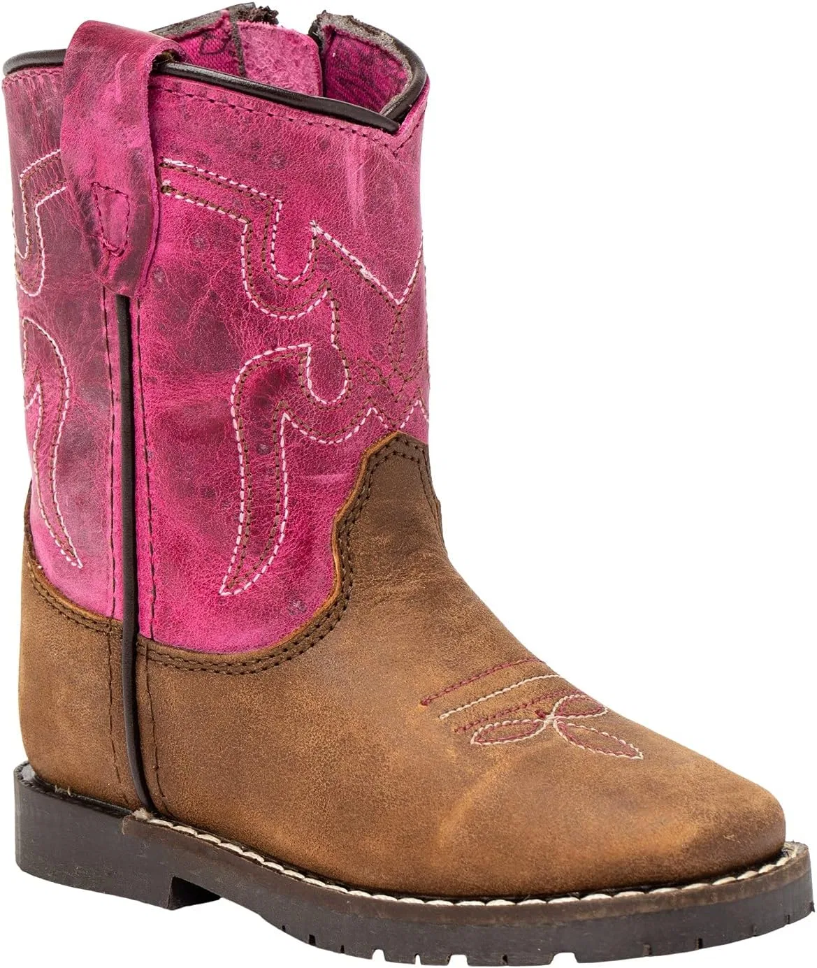 Детские сапоги для девочек с круглым носком Lil Lainie Western Boot Shyanne, Brown/Pink