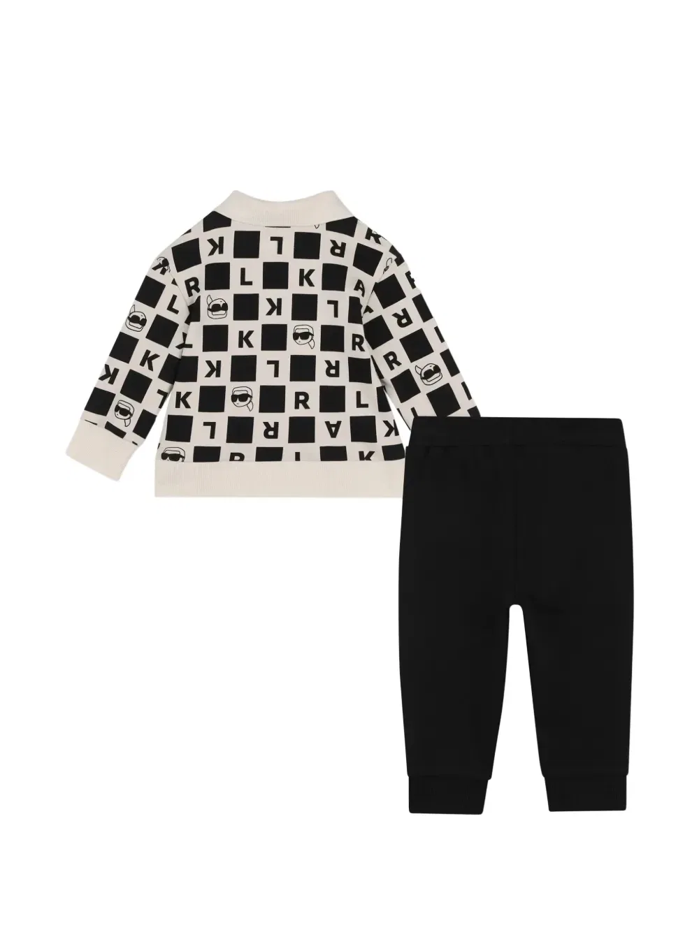 Спортивный костюм в клетку Karl Lagerfeld Kids, черный — фото 2