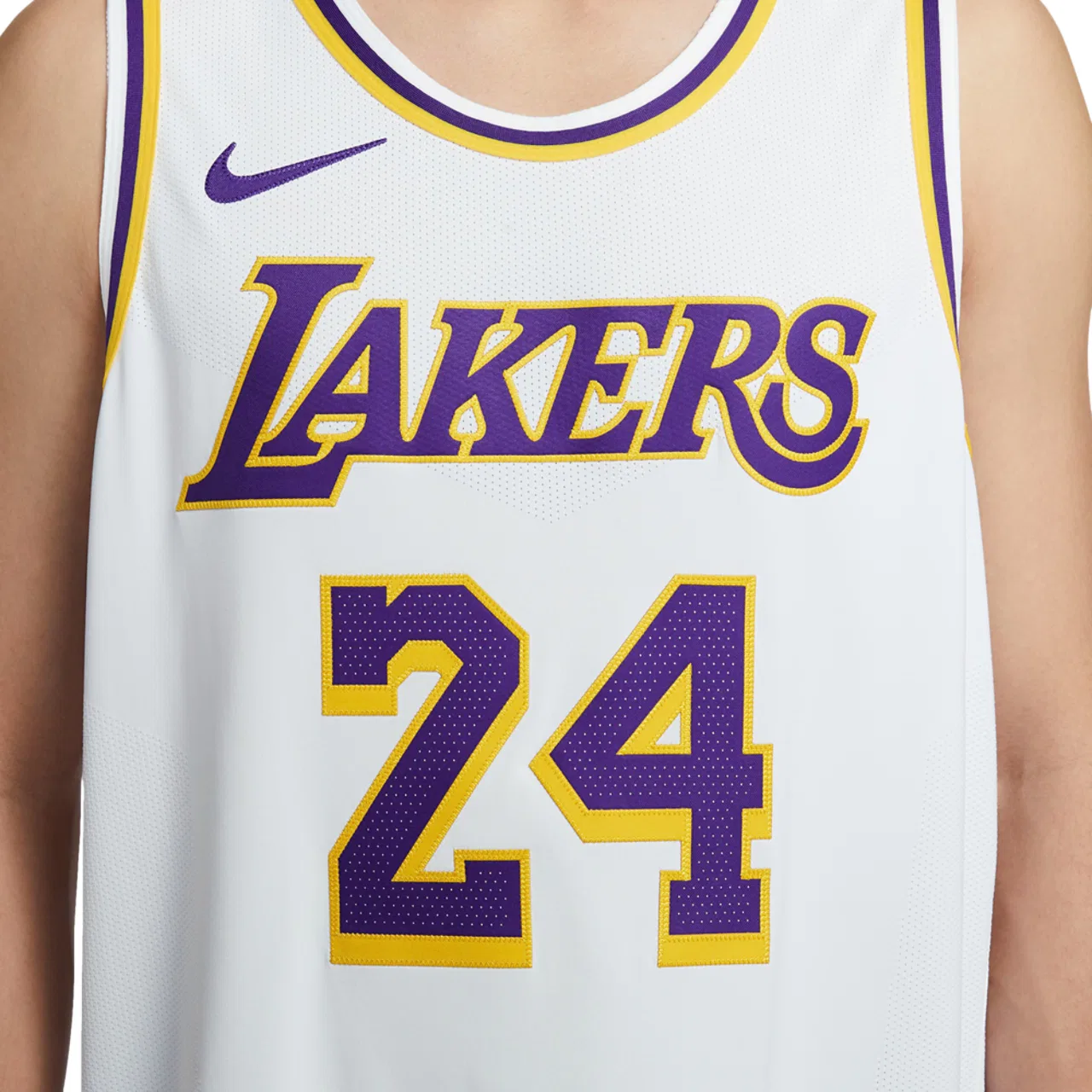 Мужская баскетбольная майка с технологией Dri-FIT ADV Lakers Association Edition Jersey Nike, белый/желтый/фиолетовый — фото 4