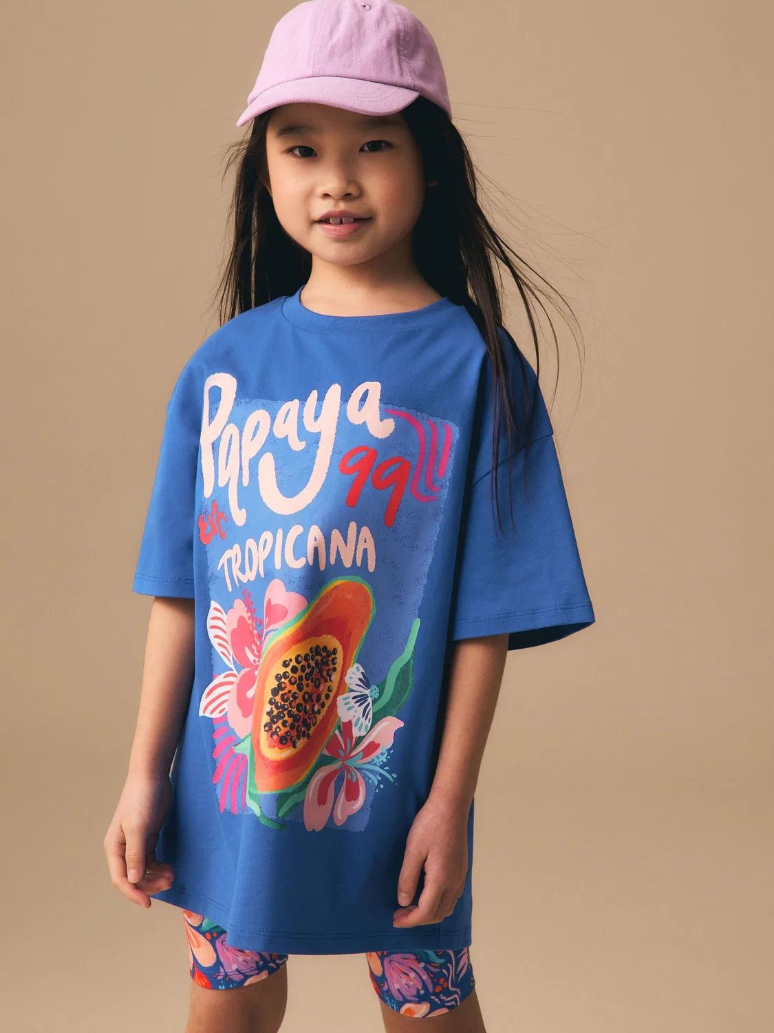 Комплект из футболки и шорт, оверсайз, Blue Papaya Next