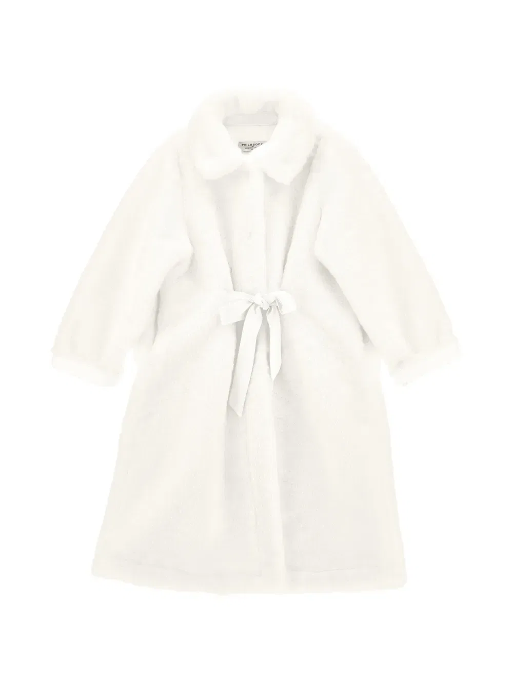 Пальто из искусственного меха Philosophy di Lorenzo Serafini Kids, белый