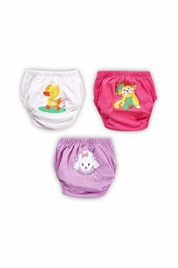 Детские трусики для девочек хлопковые с принтом Training Pants Generic Brands, Fuchsia-Lilac-White