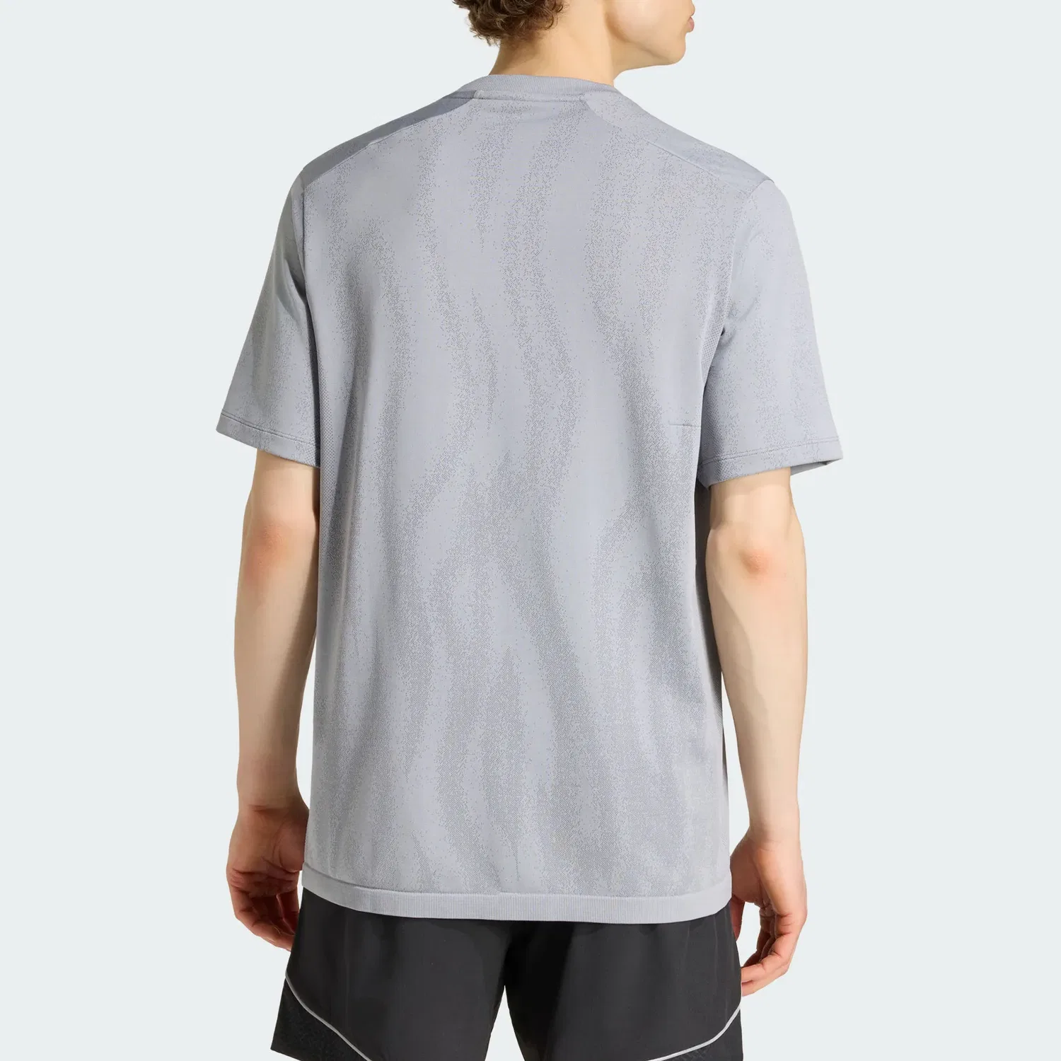 Мужская футболка с коротким рукавом Quick Dry T Shirts Adidas, Light Silver/Dark Gray — фото 4
