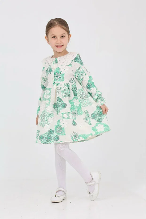 Детское платье для девочек кружевное Angelos Girls, Mint