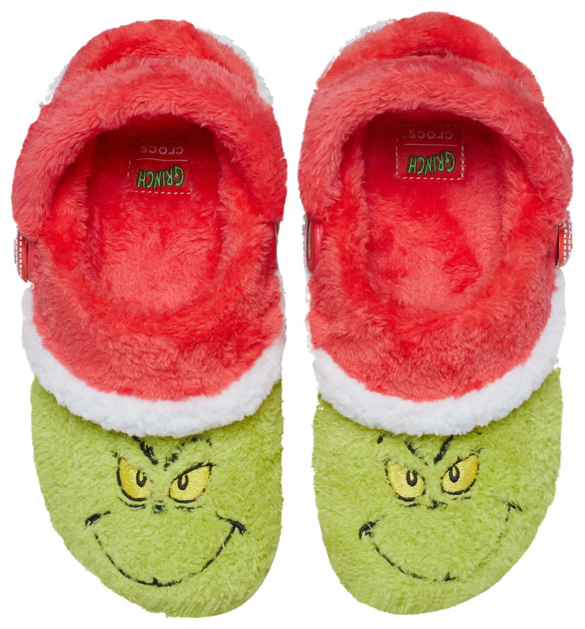 Детские сабо для мальчиков с утеплителем Grinch Crocs, Red/Green — фото 4