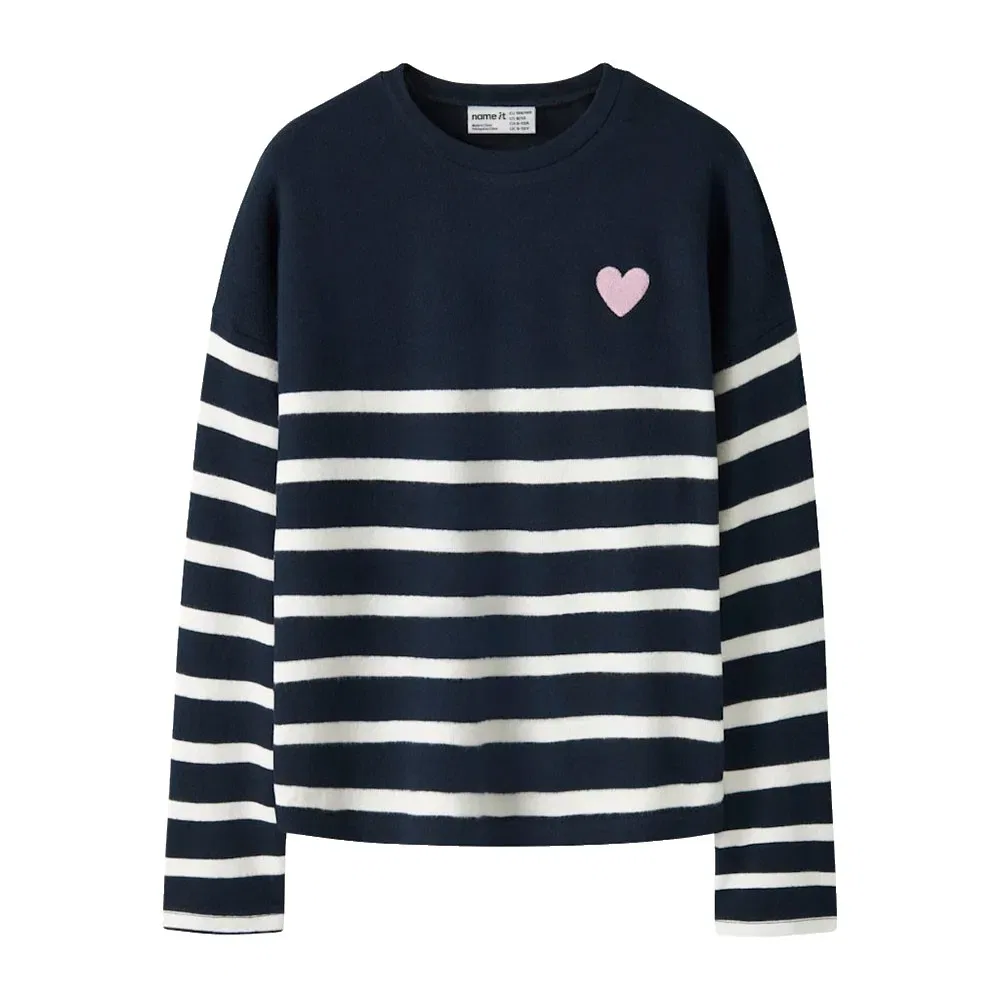 Детский свитер для девочек с вышивкой Line Ps Name it, Blue