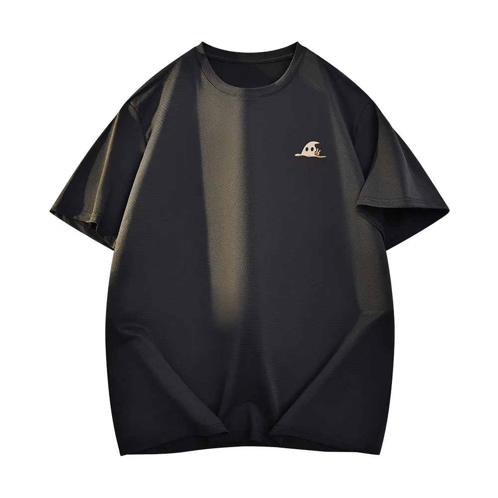 Детская футболка с коротким рукавом Tonlion, Цвет: (Quick-drying sunscreen)Dark gray (tb Happy Elf chest badge)