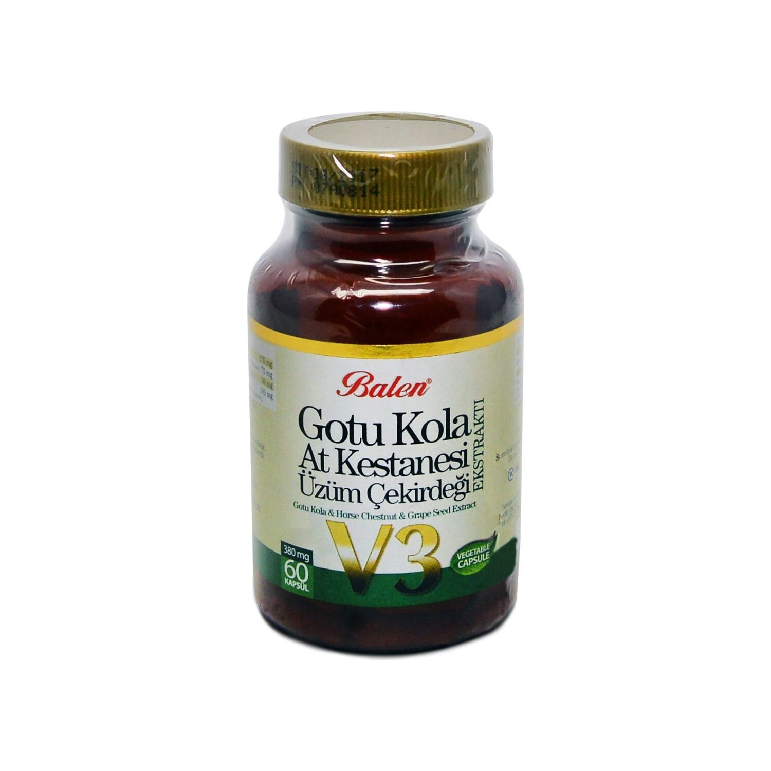 

Активная добавка Balen Gotu Kola-Horse Chestnut Grape Seed, 355 мг, 60 капсул