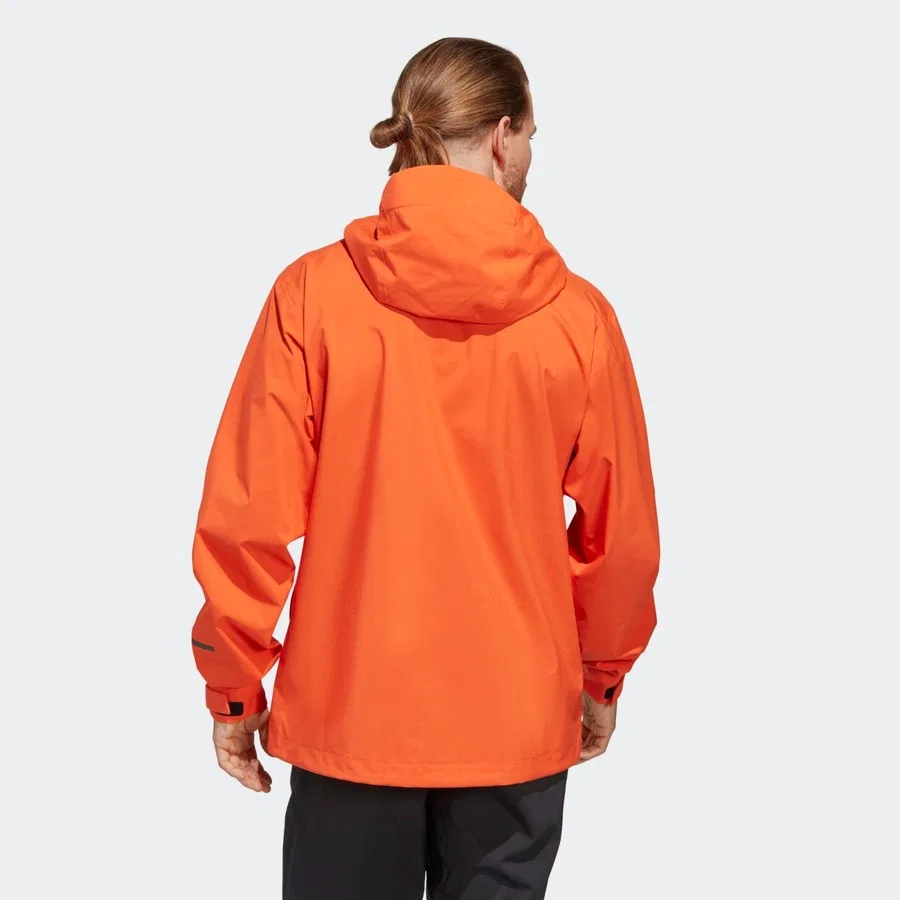 Мужская ветровка с капюшоном, водоотталкивающая, adidas Terrex Multi Rain.RDY, Оранжевый — фото 2