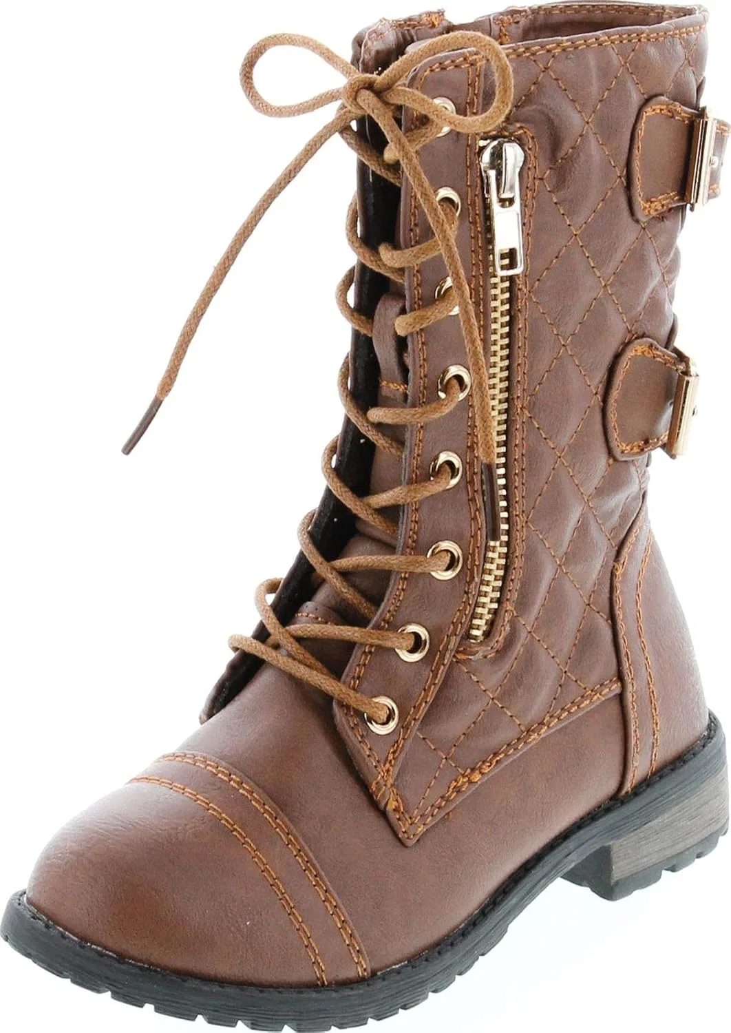 Детские ботинки для девочек на шнуровке с принтом JJF Shoes, Tan
