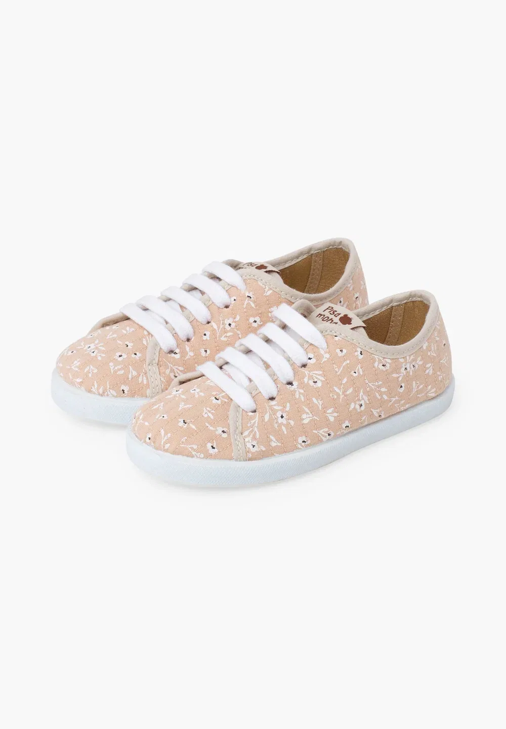 Zapatillas cordones niña flores - кроссовки Pisamonas, Beige — фото 2