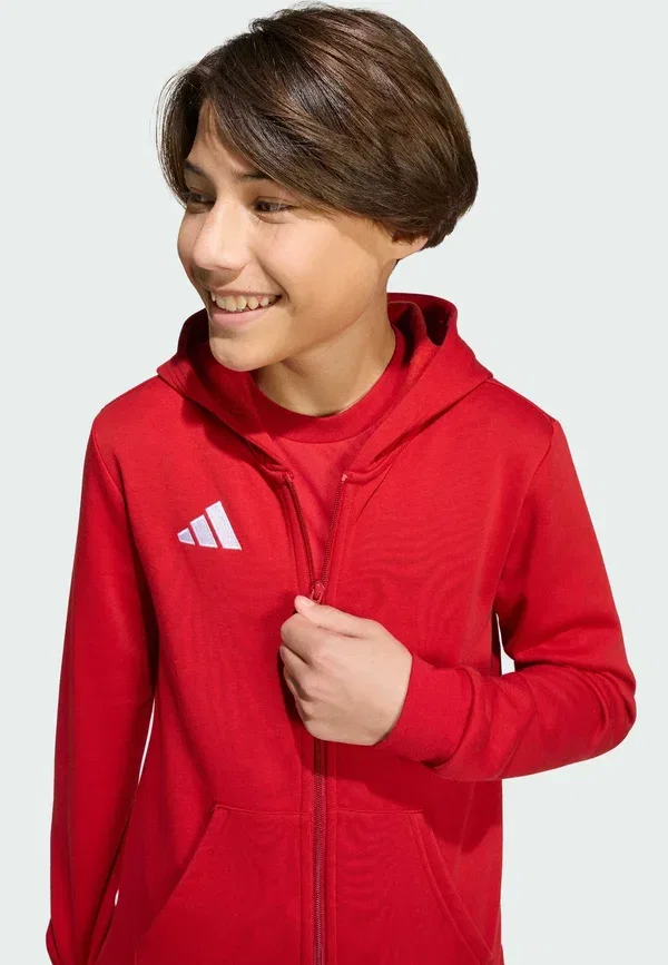 Детская толстовка на молнии Entrada26 унисекс - свитшот на молнии Adidas Performance, белый/красный — фото 3