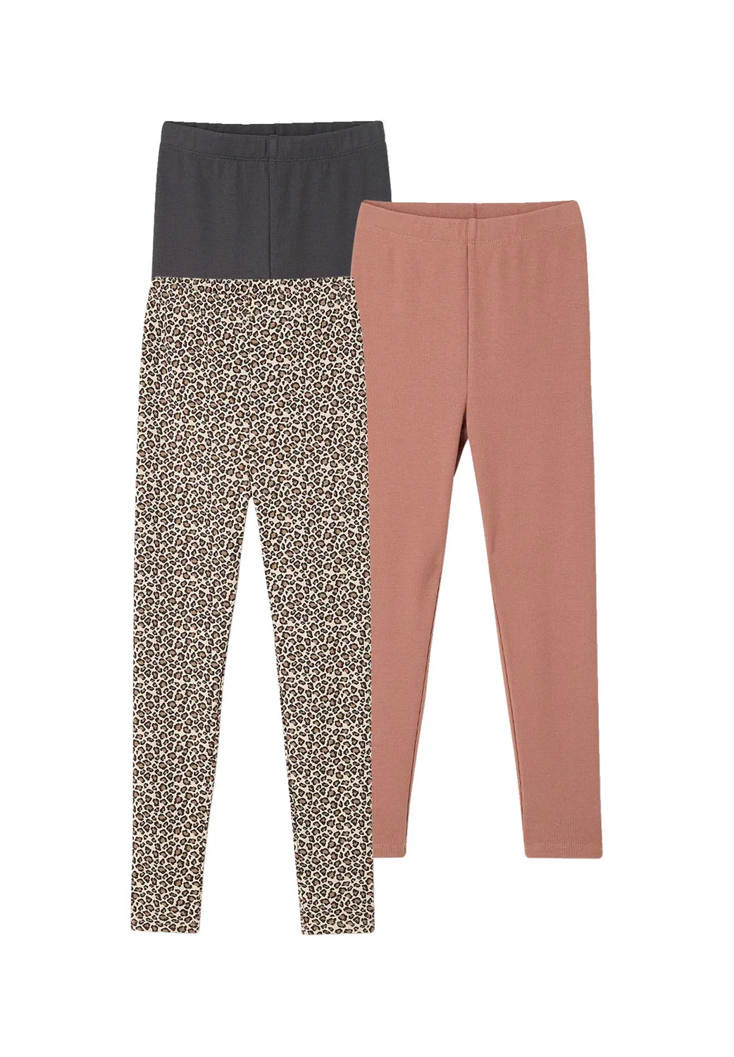 3Er-Pack leggings mädchen, ripp, dehnbund basic - leggings - trousers Vertbaudet, Vanille