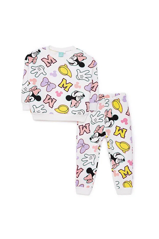 Детский спортивный костюм для девочек с принтом Disney Ecru Printed