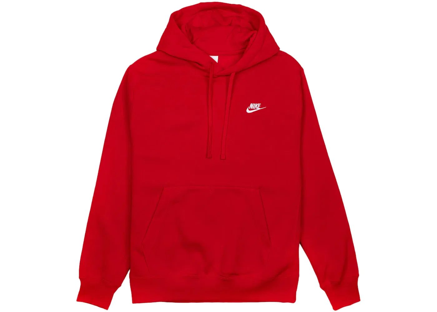 Мужская худи на молнии с принтом Nike Club Fleece Pullover Hoodie, Red/White