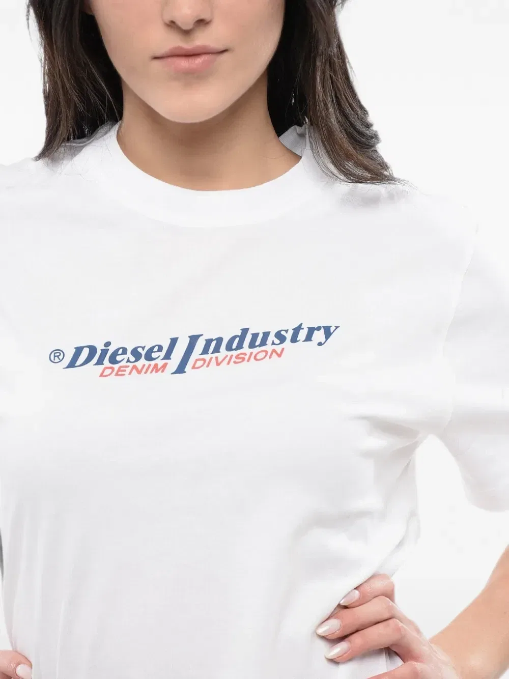 Мини-платье Diesel с логотипом и принтом, белый — фото 4