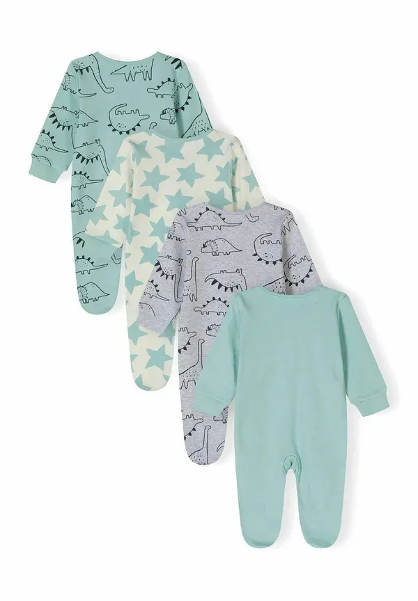 Комплект из 4 боди с длинным рукавом Sleep Suit Minoti, Mint Mottled Grey, серый — фото 3