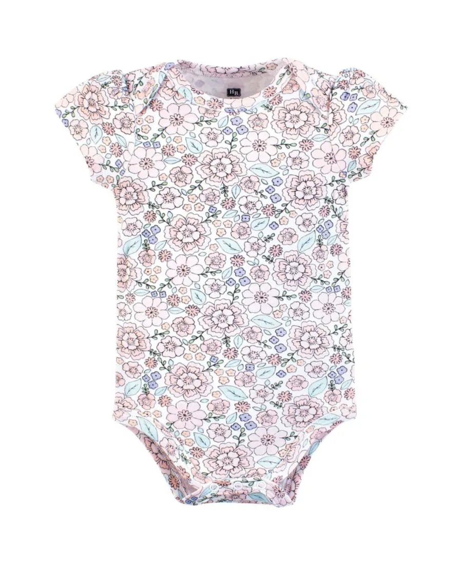 Комплект из 3 мягких хлопковых боди на каждый день Hudson Baby, So Pretty Flower — фото 4
