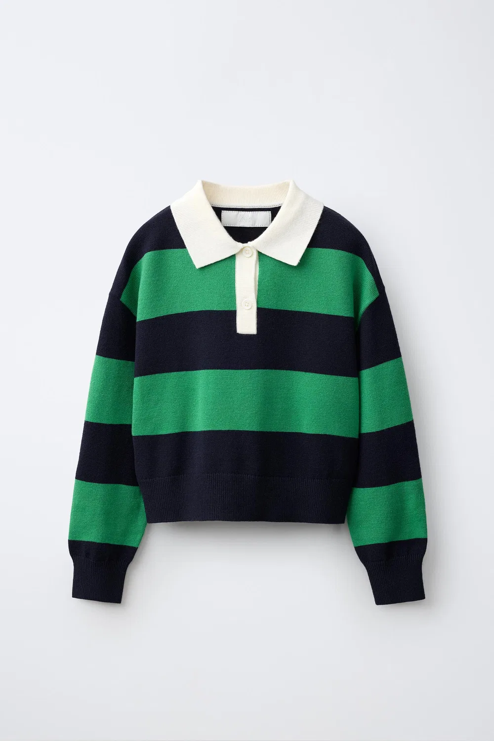 Полосатый джемпер с воротником-поло ZARA, striped