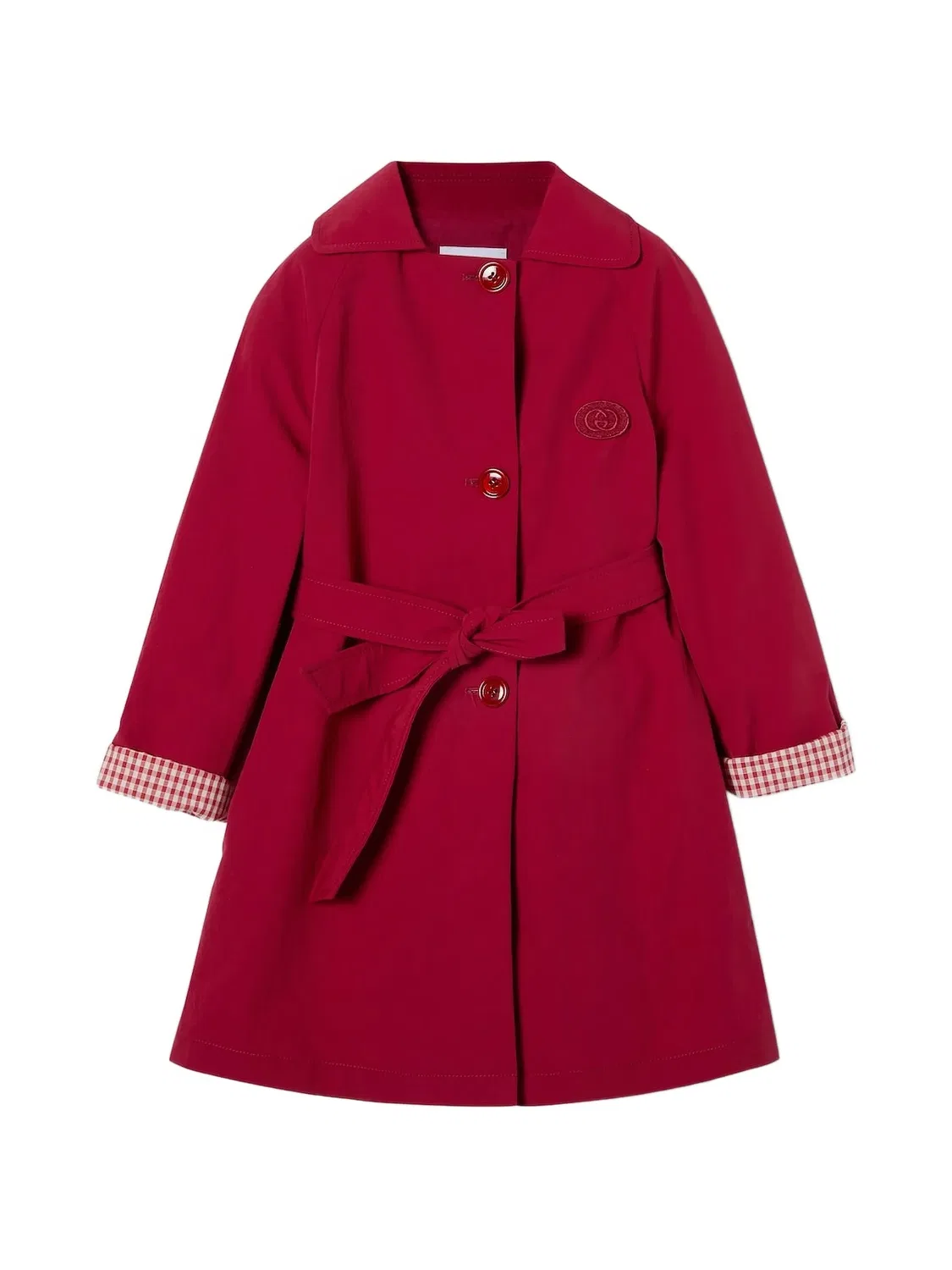 Куртка в клетку гингем Gucci Kids, красный