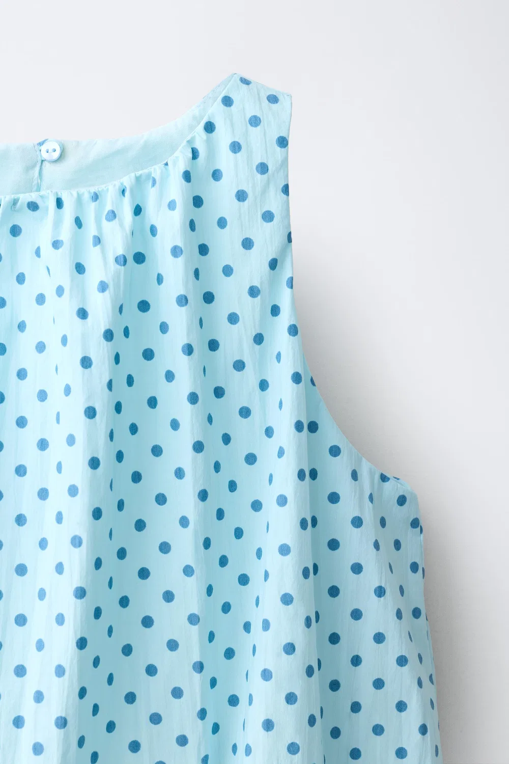 Объемный топ в горошек ZARA, Light blue — фото 3