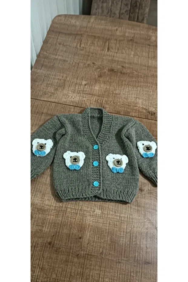 Детский кардиган с длинным рукавом El Örgüsü Cici Bebe, Brown