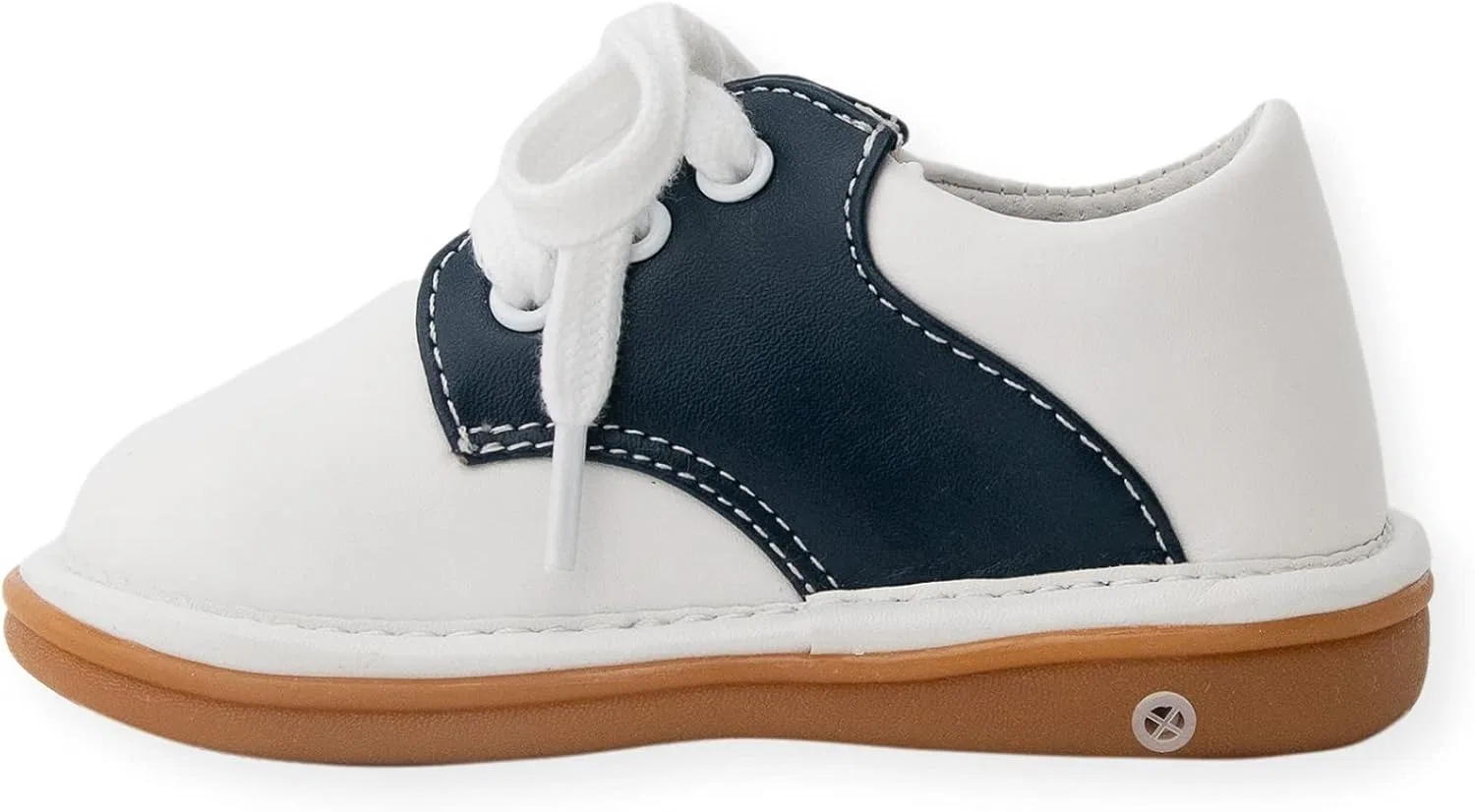 Детские туфли оксфорды со съемным пищалкой Wee Squeak, Saddle Oxford Navy — фото 4