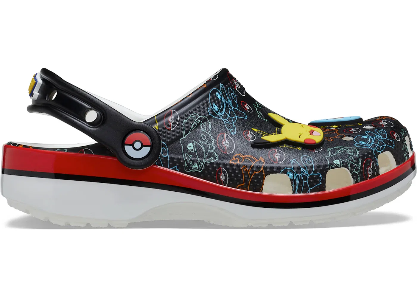 Детские сабо-клоги с принтом Pokémon Starters Crocs, Black Multi