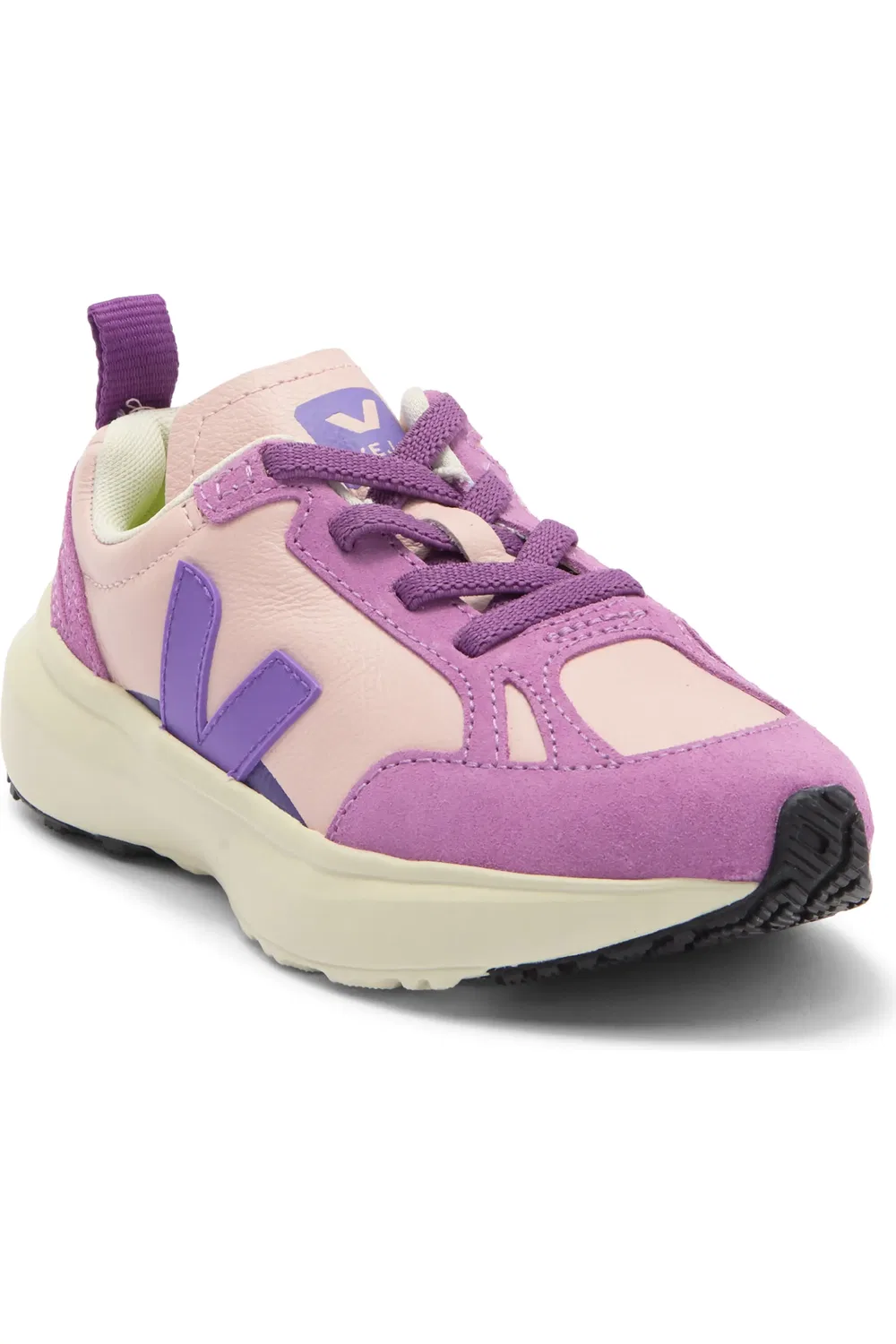 Кроссовки детские спортивные с аппликацией Small Canary Veja, Petale Joker Mulberry